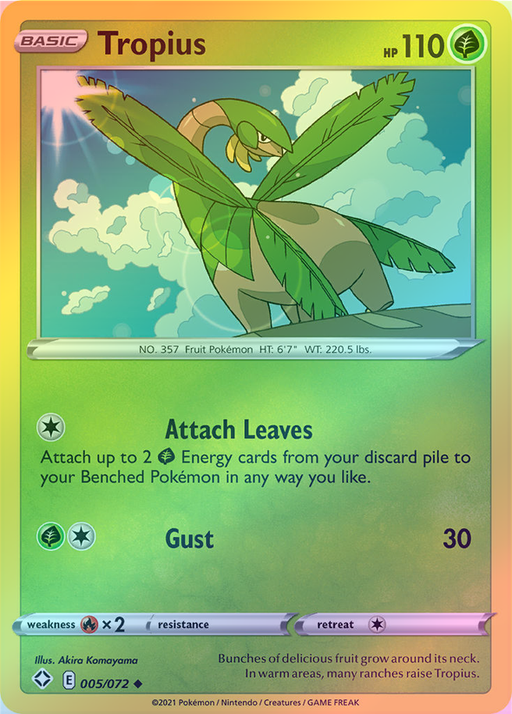 Pokemon Tropius - 005/072 (Reverse Foil) - Shining Fates
