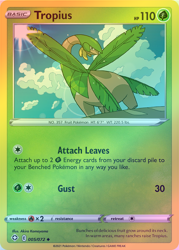 Pokemon Tropius - 005/072 (Reverse Foil) - Shining Fates