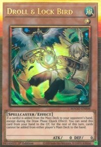 Yugioh Droll & Lock Bird (alternate art) / Gold - MAGO-EN006 - 1st