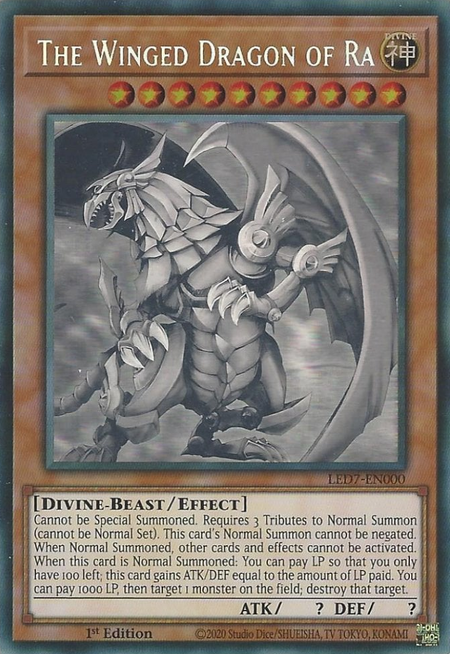 Yugioh The Winged Dragon of Ra / Ghost - LED7-EN000 - 1st