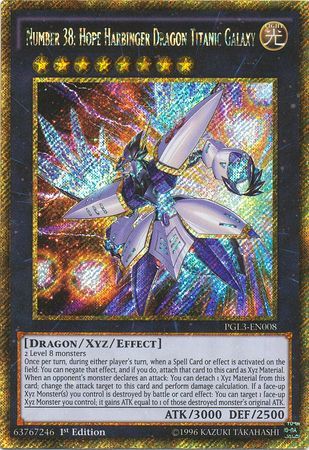 Yugioh Number 38: Hope Harbinger Dragon Titanic Galaxy/ Gold - PGL3-EN008