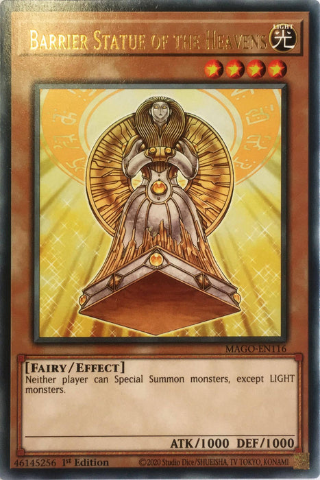 yugioh statue cards Barrier Statue of the Heavens / Rare - MAGO-EN116