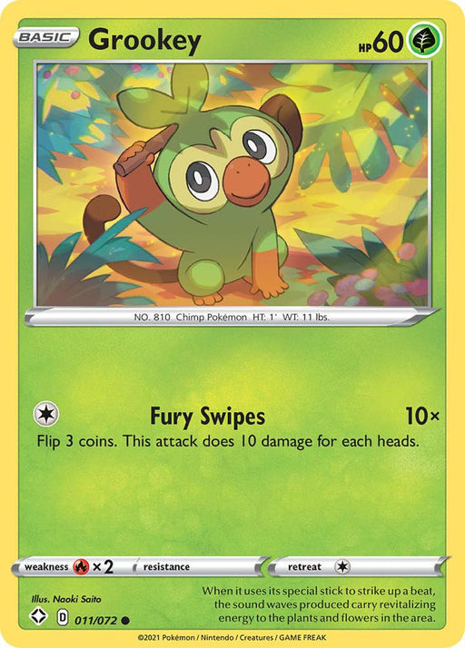 Pokemon Grookey - 011/072 - Shining Fates