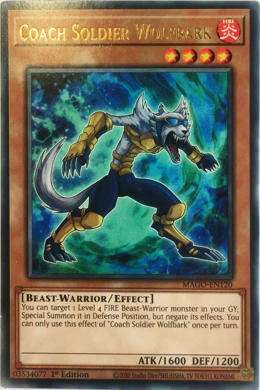 Yugioh Coach Soldier Wolfbark / Rare - MAGO-EN120 - 1st