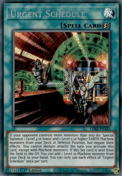 Yugioh Urgent Schedule / Secret - LDS2-EN0125 - 1st