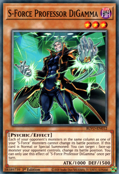 Yugioh S-Force Professor DiGamma / Common - BLVO-EN012 - 1st