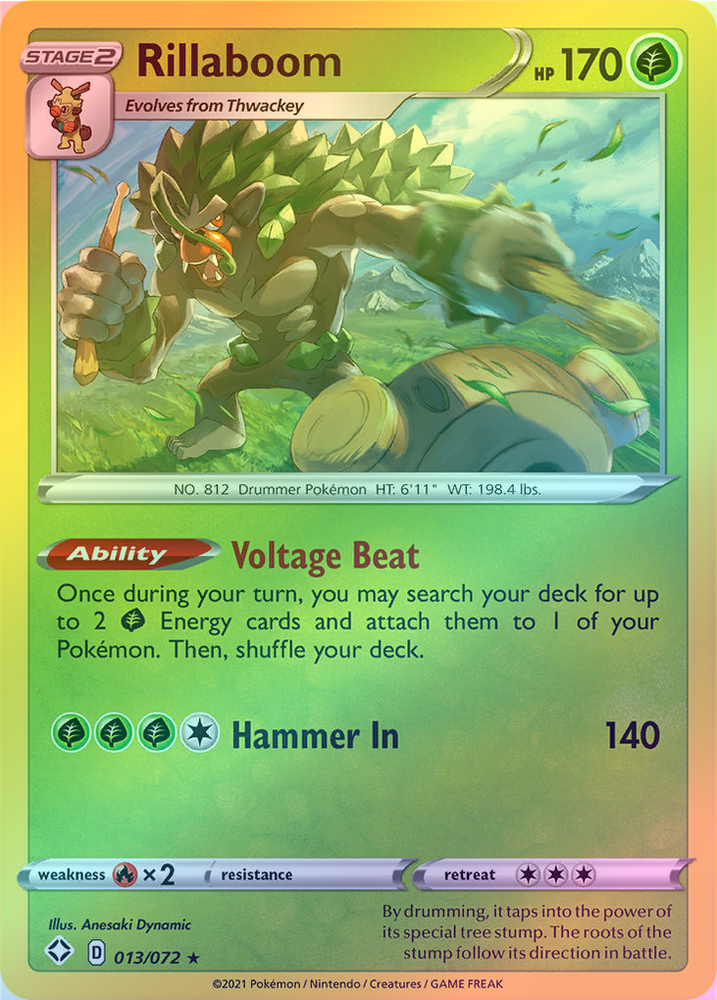 Pokemon Rillaboom - 013/072 (Reverse Foil) - Shining Fates