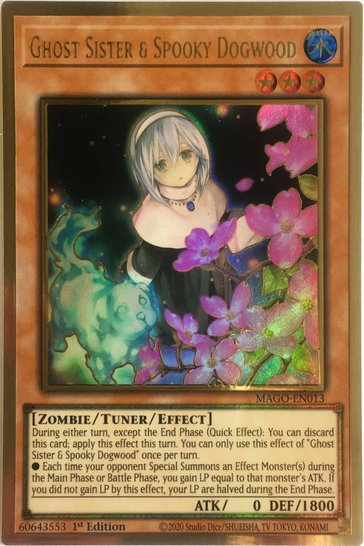 Yugioh Ghost Sister & Spooky Dogwood (alternate art) / Gold - MAGO-EN013 - 1st