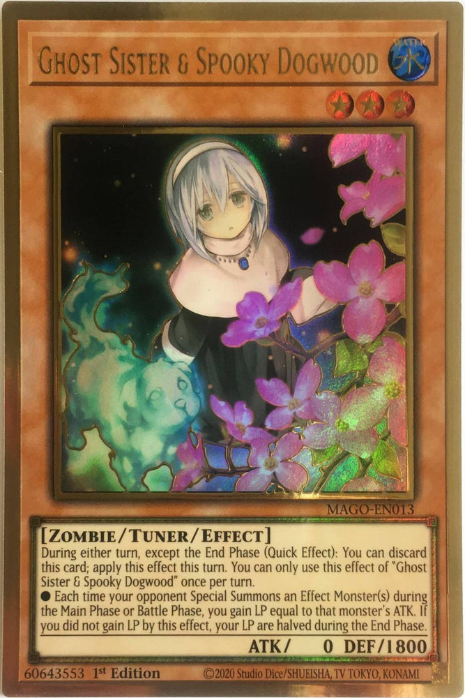 Yugioh Ghost Sister & Spooky Dogwood (alternate art) / Gold - MAGO-EN013 - 1st