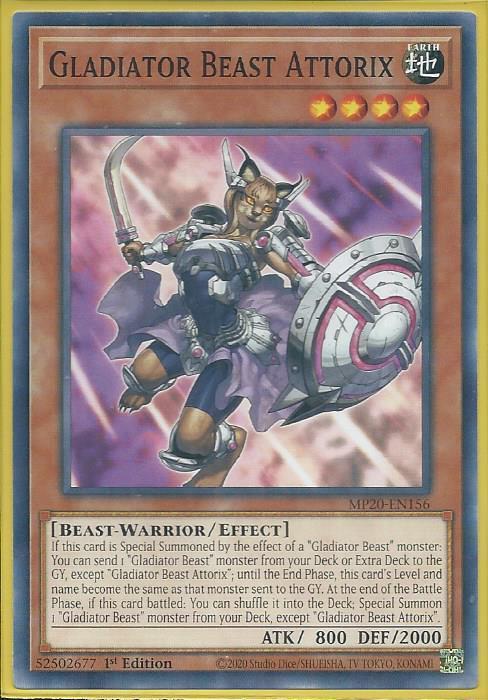 Yugioh Gladiator Beast Attorix / Common - MP20-EN156- 1st