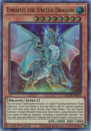 Yugioh! Timaeus the United Dragon / Ultra - BACH-EN003 - 1st