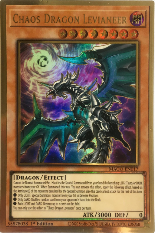 Yugioh Chaos Dragon Levianeer (alternate art) / Gold - MAGO-EN017 - 1st