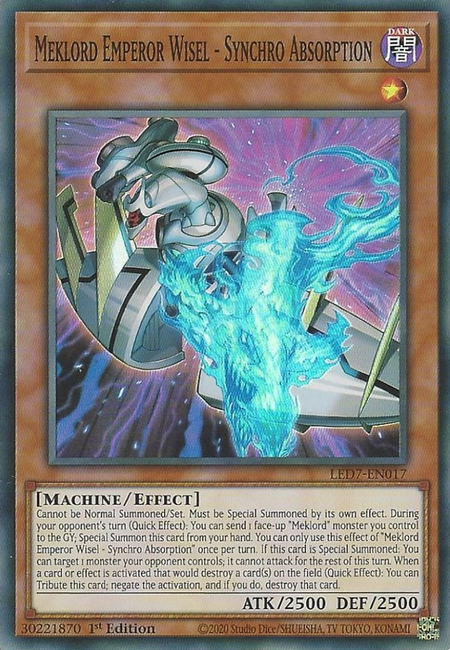 Yugioh Meklord Emperor Wisel - Synchro Absorption / Super - LED7-EN017 - 1st