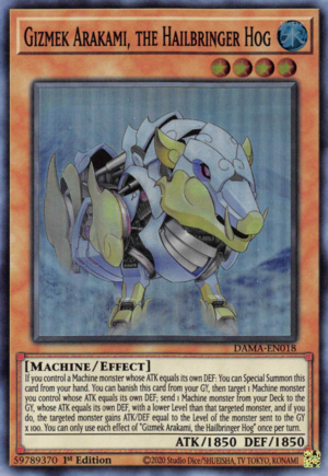 Yugioh Gizmek Arakami, the Hailbringer Hog / Super - DAMA-EN018 - 1st