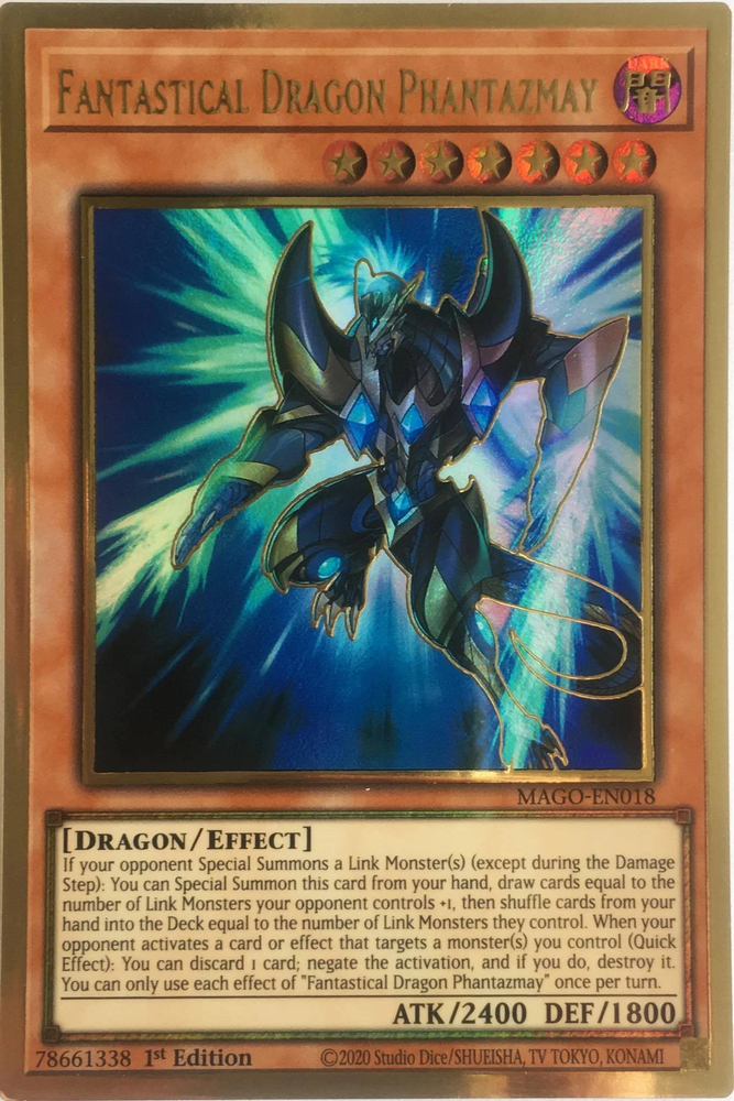 Yugioh Fantastical Dragon Phantazmay (alternate art) / Gold - MAGO-EN018 - 1st