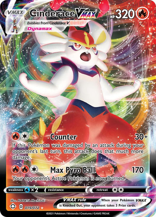 Pokemon Cinderace Vmax - 019/072 - Shining Fates