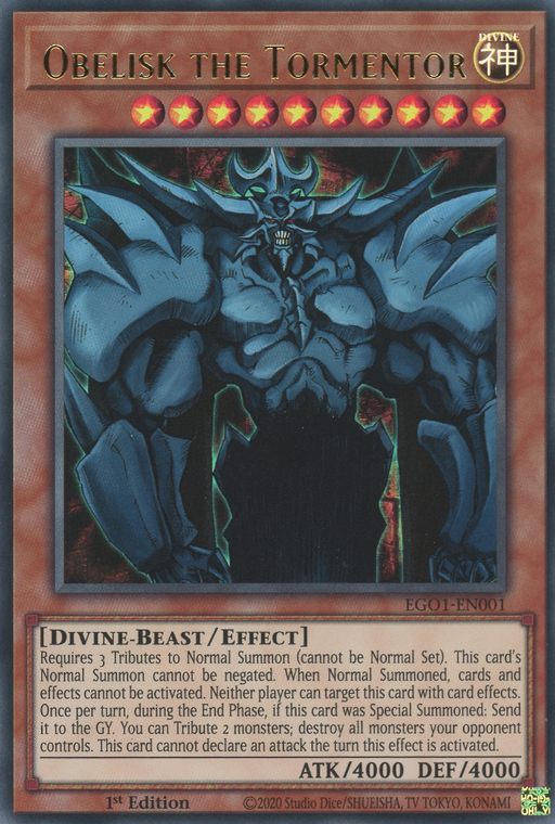 Yugioh Obelisk the Tormentor / Ultra - EGO1-EN001 - 1st