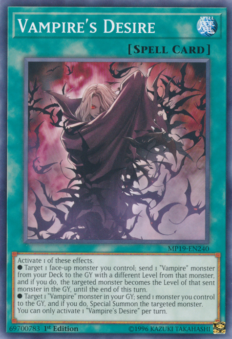 Yugioh Vampire's Desire / Common - MP19-EN240 - 1st