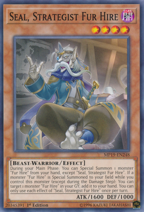 Yugioh Seal, Strategist Fur Hire / Common - MP19-EN248 - 1st