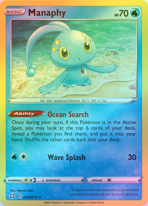 Pokemon Manaphy - 024/072 (Reverse Foil) - Shining Fates