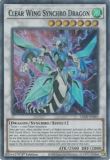Yugioh! Clear Wing Synchro Dragon / Super - LED8-EN001 - 1st