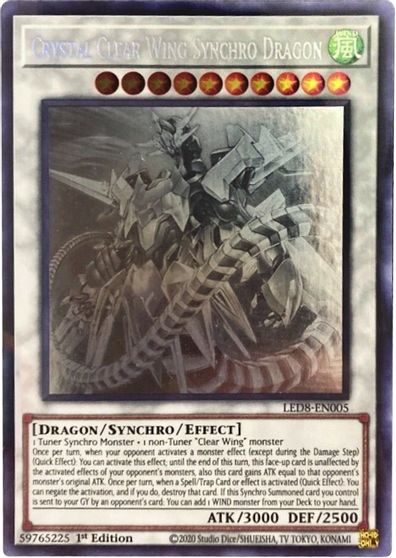 Crystal Clear Wing Synchro Dragon / Ghost - LED8-EN005 - 1st Transcend Cards Crystal Clear Wing Synchro Dragon / Ghost - LED8-EN005 - 1st Transcend Cards