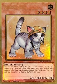 Yugioh! Rescue Cat (Alternate Art) / Premium Gold - MGED-EN006 - 1st