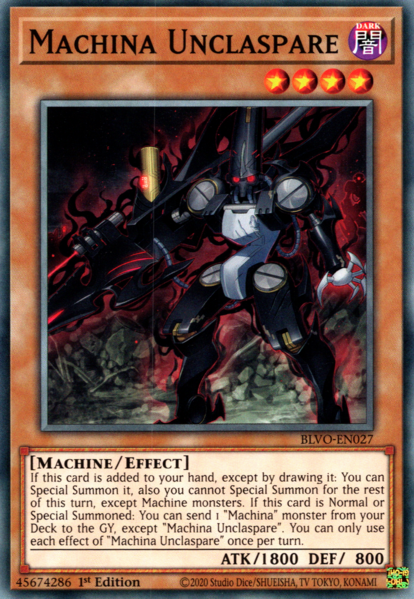 yugioh Machina Unclaspare / Common - BLVO-EN027 - 1st