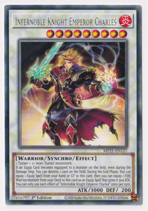 Yugioh! Infernoble Knight Emperor Charles/ Rare - MP21-EN127 - 1st