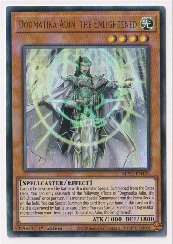 Carte YU GI OH DOGMATIKA ADIN, L'ILLUMINE MP21-FR103 1ère édition