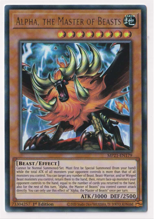 Yugioh! Alpha, the Master of Beasts / Ultra - MP21-EN179 - 1st