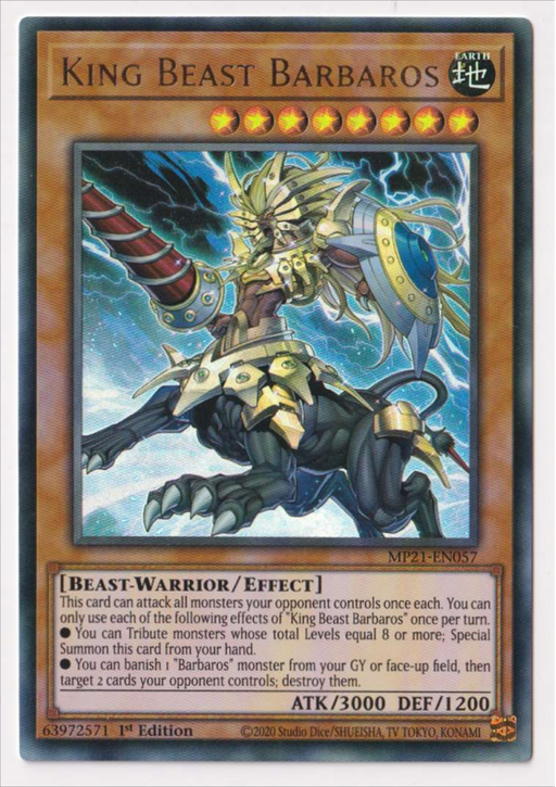 Yugioh! King Beast Barbaros / Ultra - MP21-EN057 - 1st