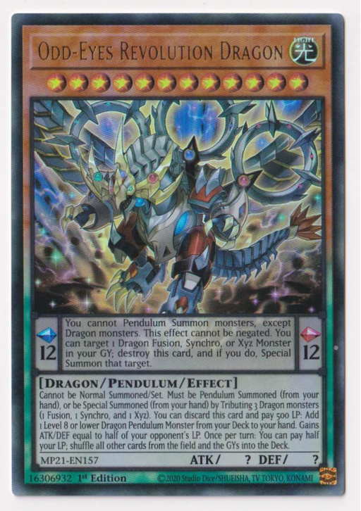 Yugioh! Odd-Eyes Revolution Dragon / Ultra - MP21-EN157 - 1st