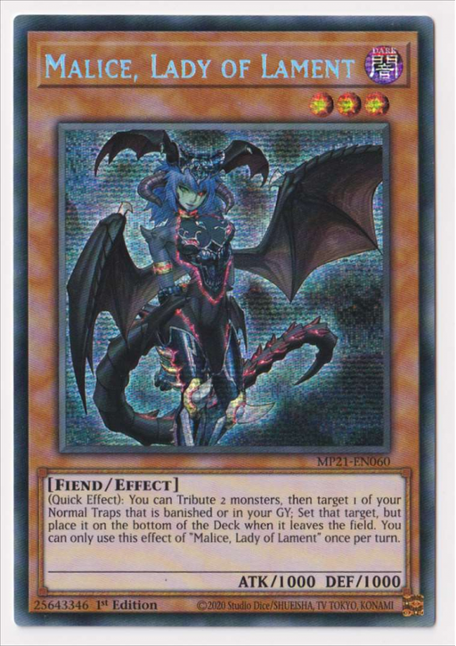 Yugioh! Malice, Lady of Lament/ Prismatic - MP21-EN060 - 1st     