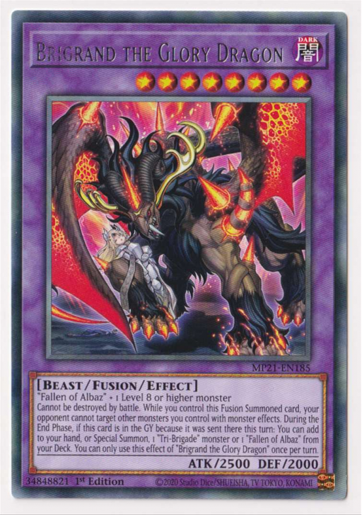 Yugioh! Brigrand the Glory Dragon / Rare - MP21-EN185 - 1st