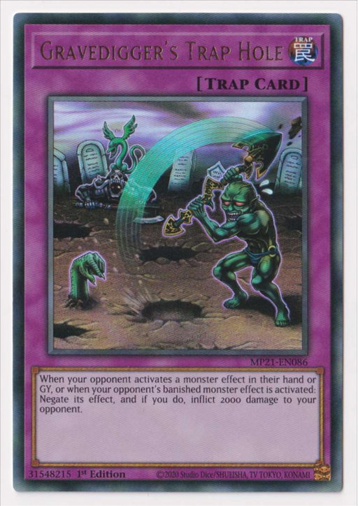 Yugioh! Gravedigger's Trap Hole / Ultra - MP21-EN086 - 1st