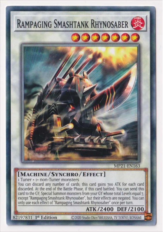 Yugioh! Rampaging Smashtank Rhynosaber / Common - MP21-EN163 - 1st