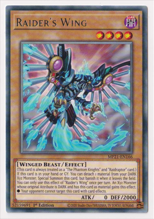 Yugioh! Raider's Wing / Rare - MP21-EN166 - 1st     