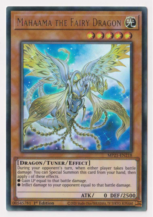 Yugioh! Mahaama the Fairy Dragon/ Ultra - MP21-EN218 - 1st     