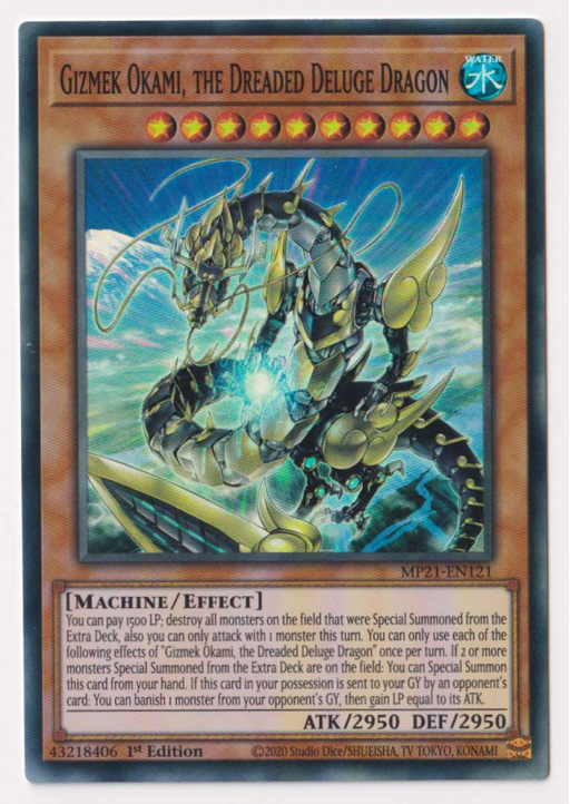 Yugioh! Gizmek Okami, the Dreaded Deluge Dragon / Super - MP21-EN121 - 1st     