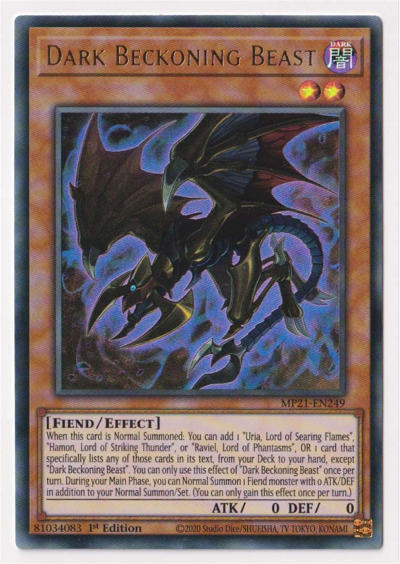 Yugioh! Dark Beckoning Beast/ Ultra - MP21-EN249 - 1st