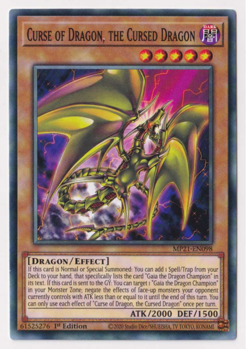 Yugioh! Curse of Dragon, the Cursed Dragon / Common - MP21-EN098 - 1st