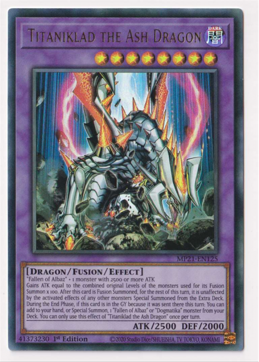 Yugioh! Titaniklad the Ash Dragon / Ultra - MP21-EN125 - 1st