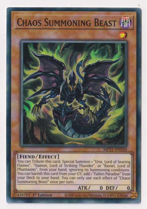 Yugioh! Chaos Summoning Beast / Super - MP21-EN250 - 1st