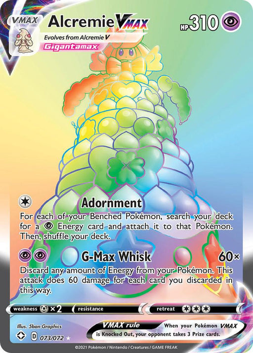 Pokemon Alcremie VMax (Hyper Rare) - 073/072 - Shining Fates