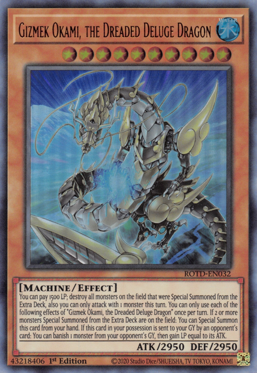 Gizmek Okami, the Dreaded Deluge Dragon / Ultra - ROTD-EN032 - 1st