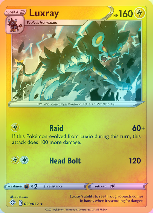 Pokemon Luxray - 033/072 (Reverse Foil) - Shining Fates