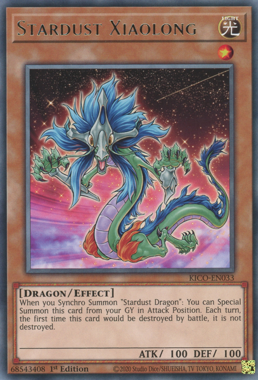 Yugioh Stardust Xiaolong / Rare - KICO-EN033 - 1st 