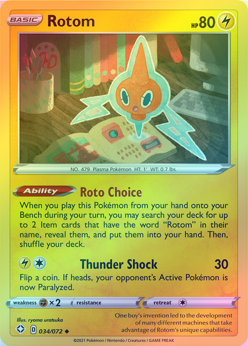 Pokemon Rotom - 034/072 (Reverse Foil) - Shining Fates