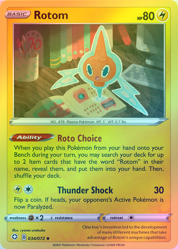 Pokemon Rotom - 034/072 (Reverse Foil) - Shining Fates